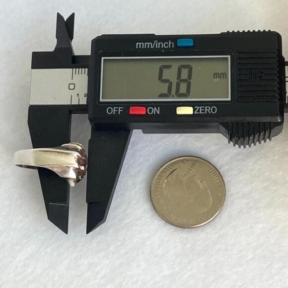 VTG Sterling Silver 925 Diamond Cut Modernist Asymmetric Dome Band Ring Sz 6.5 - Picture 14 of 16